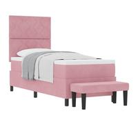 HETFTJN Letto a molle rosa, 80 x 200 cm, in velluto, con struttura in legno, design moderno, per camera dei ragazzi, camera degli ospiti, camera da letto