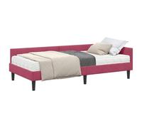 HETFTJN Letto Angolare 100x200cm con Materasso 2 pz Verde Velluto | Testiera regolabile a muro e imbottitura in velluto verde per la camera da letto. Materasso in poliestere e rete inclusi.