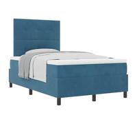 HETFTJN Letto Box Spring 120x200 cm Imbottito con Materasso Blu Scuro | Struttura robusta in legno con molle insacchettate e testiera regolabile, perfetta per la camera da letto moderna.