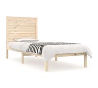 HETFTJN Letto in legno massello di pino 75 x 190 cm, moderno letto singolo con testiera per un comodo sostegno alla schiena, robusto telaio del letto dal design senza tempo per ragazzi e camere degli