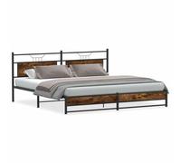 HETFTJN Letto in metallo senza materasso, 193 x 201 cm, con rete a doghe, testiera e spazio di archiviazione, struttura in acciaio, design moderno per camera da letto, camera dei ragazzi, camera degli