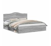 HETFTJN Letto Matrimoniale Imperatore 200x200 Grigio Sonoma con Testiera | Base per materasso 200x200 cm in legno ingegnerizzato grigio sonoma con testiera in pino, ideale per la camera da letto.