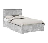 HETFTJN Letto Piazza e Mezza con Cassetto e Testiera 120x200 Grigio | Ideale per la camera da letto moderna, con cassetti salvaspazio integrati e solida struttura in legno ingegnerizzato.