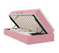 HETFTJN Letto portaoggetti rosa 100 x 200 cm materasso in velluto idraulico laterale Lift singolo per camera dei ragazzi e camera degli ospiti, design moderno e durevolezza