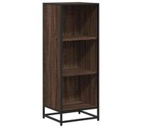 HETFTJN Libreria 3 Ripiani 40x35x107,5 cm Rovere Marrone | Mobile divisorio a tre ripiani aperti per soggiorno e ufficio con struttura in metallo e finitura stile industriale