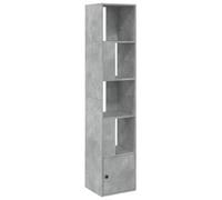 HETFTJN Libreria 4 Ripiani Scaffale Grigio Cemento 40x36x189 cm Legno | Mobile salvaspazio verticale per soggiorno e studio, ideale per libri e decorazioni con 4 ripiani a giorno e vano base.