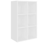 HETFTJN Libreria 6 Scomparti Mobile Credenza Bianca 66x30x98 cm | Scaffale versatile per soggiorno e studio, posizionabile anche in orizzontale con sei ampi scomparti portaoggetti.