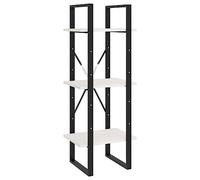 HETFTJN Libreria a 3 Ripiani Legno Massello Pino Bianco 40x30x105 cm | Scaffale verticale salvaspazio stile industriale con tre livelli d'appoggio per soggiorno, studio e ufficio.