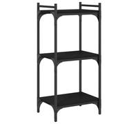 HETFTJN Libreria a 3 Ripiani Nera 40x30x86 cm in Legno e Metallo