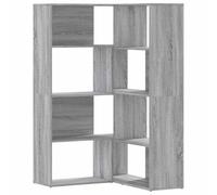 HETFTJN Libreria Angolare 4 Ripiani 85x85x140 cm Grigio Sonoma | Scaffale componibile dritto o ad angolo a L per soggiorno e studio, mobile porta libri in truciolato con 4 livelli.