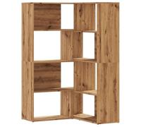 HETFTJN Libreria Angolare a 4 Ripiani in Truciolare 85x85x140 cm Rovere | Scaffale versatile per soggiorno e ufficio con 2 opzioni di montaggio angolare o lineare e portata 20 kg per ripiano.
