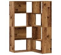 HETFTJN Libreria Angolare a 4 Ripiani Scaffale in Truciolare 85x85x140 cm | Doppia configurazione ad angolo o lineare per soggiorno e studio, struttura stabile con 4 ripiani capienti.