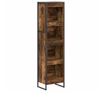 HETFTJN Libreria color fumo, 80 x 30 x 155 cm, in legno con 3 scomparti, design moderno, robustezza e durata per soggiorno, corridoio e ufficio