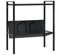 HETFTJN Libreria con 2 ripiani, design industriale, 52 x 28 x 59 cm, scarpiera in legno e acciaio, piccolo scaffale per soggiorno, corridoio e terrazza, nero