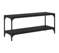 HETFTJN Libreria in legno composito e ferro, 100 x 33 x 41 cm, con 2 scomparti, robusta struttura in metallo, design moderno per soggiorno, ufficio e cucina