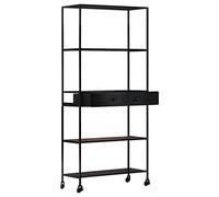 HETFTJN Libreria Industriale 80x35x180 cm in Legno di Mango e Ferro