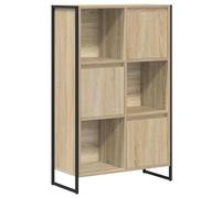 HETFTJN Libreria Industriale con 3 Ante Mobile Scaffale 68x30x108.5cm | Mobiletto multiuso in colore sonoma con gambe in acciaio, ideale per organizzare al meglio il soggiorno o lo studio.