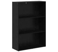 HETFTJN Libreria nera rovere 60 x 30 x 76,5 cm, con 4 scomparti regolabili, design moderno, robusta e durevole, per soggiorno, ufficio, cucina