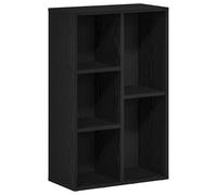 HETFTJN Libreria Rovere Nero 50x25x80 cm in Legno Tecnico a Scomparti | Mobile portaoggetti verticale compatto con scomparti aperti per piante e soprammobili in soggiorno o studio.