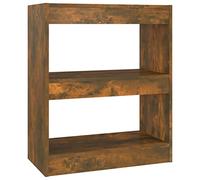 HETFTJN Libreria Scaffale Divisorio Rovere Fumo 60x30x72 cm | Mobile autoportante compatto multiuso per soggiorno e corridoio con superficie facile da pulire e supporto a parete.