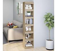 HETFTJN Libreria Sonoma rovere 40 x 30 x 198 cm, sottile armadio alto con design elegante, robusta come divisorio per soggiorno, corridoio e altro ancora