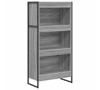 HETFTJN Libreria sottile Sonoma grigia, 60 x 30 x 121 cm, materiale in legno con 3 scomparti, moderno, look industriale, durevole, soggiorno, ufficio, corridoio
