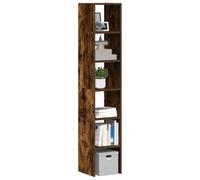 HETFTJN Librerie Impilabili 2 Pezzi Rovere Fumo Truciolato 30x30x80 cm Mobile Multiuso Organizzazione Salvaspazio per Interni Bagno Cucina Balcone Giardino