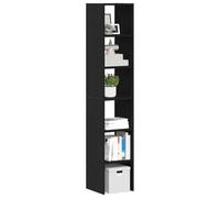 HETFTJN Librerie Impilabili 2 Pezzi Rovere Nero 30x30x80 cm Truciolato, Armadio Salvaspazio con 2 Modalità Montaggio, Scaffale Organizzatore Multiuso per Soggiorno Cucina Bagno Armadio