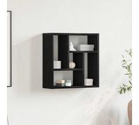 HETFTJN Mensola da Muro Rovere Nero 45x16x45 cm in Legno Tecnico con 5 Scomparti, Scaffale da Parete Salvaspazio Multifunzionale per Bagno Cucina Soggiorno