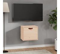 HETFTJN Mensola da Parete in Legno Massello di Pino 40x30x35 cm con Anta Regolabile per Bagno Cucina Soggiorno, Ampio Spazio Portaoggetti Salvaspazio