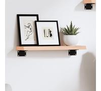 HETFTJN Mensola da Parete in Legno Massello di Rovere Naturale Non Trattato 40x10x2 cm con Bordi Vivi per Portaoggetti Salvaspazio Cucina Bagno Soggiorno