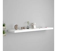 HETFTJN Mensola sospesa bianca 120 cm moderna da parete in MDF con montaggio invisibile per libri, decorazioni e oggetti da collezione in soggiorno, camera da letto o corridoio