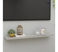 HETFTJN Mensola sospesa grigio cemento, 120 cm, con montaggio invisibile per libri, decorazioni e oggetti da collezione in soggiorno