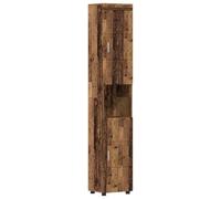 HETFTJN Mobile alto da bagno Tulum legno vecchio 37 x 31,5 x 203 cm in robusto legno con superficie opaca, design moderno, ampio spazio per piccoli bagni, ospiti, WC e cella umida