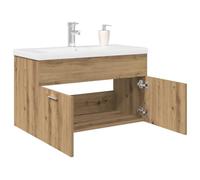 HETFTJN Mobile Bagno con Lavabo Integrato e Rubinetto, Sottolavabo Salvaspazio con Cassetto Spazioso, Materiale Truciolato Resistente, Design Elegante, Rovere Artigianale 80x38.5x46 cm per Bagno