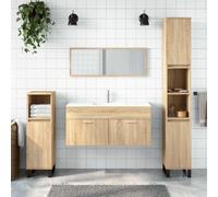 HETFTJN Mobile Bagno con Specchio Salvaspazio Rovere Sonoma Legno Multistrato per Ottimizzare Spazio Piccoli Ambienti 100x38.5x46 cm Elegante Design Funzionale