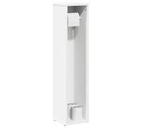 HETFTJN Mobile Bagno Salvaspazio con Portarotolo Integrato, Bianco, Truciolato, 20.5x20x90 cm, Ampio Spazio di Archiviazione per Bagno