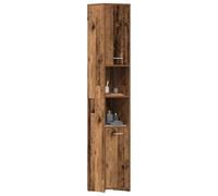 HETFTJN Mobile Bagno Salvaspazio Stretto in Legno Antico 30x30x183,5 cm con Ampio Spazio per Articoli da Toeletta - Legno Tecnico Resistente per Organizzazione Bagno