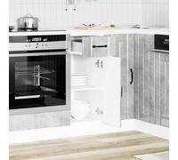 HETFTJN Mobile Base da Cucina Lucca 30x46x81.5 cm Grigio Cemento | Armadietto salvaspazio da terra per credenza o lavello con piedini regolabili, cassetto e anta in truciolato.