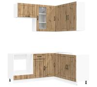 HETFTJN Mobile Cucina Componibile 8 Pezzi LUCCA Rovere Artigianale | Arreda la tua cucina con il set da 8 pezzi LUCCA in legno ingegnerizzato rovere artigianale, dotato di piedi regolabili.