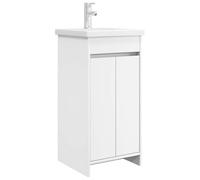 HETFTJN Mobile da Bagno Bianco con Lavabo 42 x 40 x 84,5 cm | Struttura compatta in legno ingegnerizzato con anta e ripiano per organizzare accessori nel bagno.