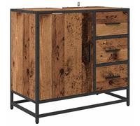 HETFTJN Mobile da Bagno in Legno Vecchio 65x33x60 cm con 3 Cassetti