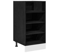 HETFTJN Mobile da cucina in rovere nero, 40 x 44,5 x 81,5 cm, in legno con 3 cassetti e 4 ripiani, credenza moderna per cucina, soggiorno, corridoio