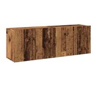 HETFTJN Mobile da parete per TV, 2 pezzi, mobile basso effetto legno anticato, mobile TV sospeso in legno, montaggio a parete per soggiorno, 60 x 30 x 41 cm, set di mobili medi