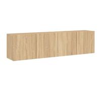HETFTJN Mobile da parete per TV, 2 pezzi, rovere Sonoma, mobile basso sospeso, 80 x 30 x 41 cm, moderno mobile TV in legno di legno, tavolo TV montato a parete con spazio per il soggiorno