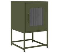 HETFTJN Mobile Ingresso Salvaspazio Comodino Camera da Letto Moderno Mobiletto Salvaspazio Mobiletto Basso - Comodino Verde Oliva 36x39x60,5 cm in Acciaio Laminato a Freddo per Camera Da Letto