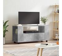 HETFTJN Mobile per TV, grigio cemento, 102 x 34,5 x 43 cm, in legno con ruote a 360°, design moderno, per soggiorno, corridoio, camera da letto