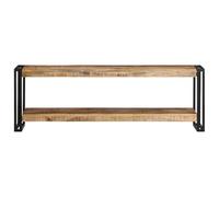 HETFTJN Mobile Porta TV 120x30x40 cm in Legno di Mango Grezzo e Ferro | Mobiletto basso industriale per soggiorno e camera da letto, dotato di ampio ripiano per dispositivi multimediali.