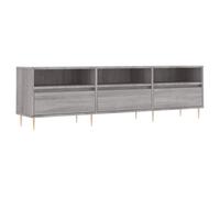HETFTJN Mobile Porta TV 150x30x44,5 cm Legno Multistrato Grigio | Mobile basso con 6 scomparti e gambe in ferro, ideale per organizzare il soggiorno o la camera da letto.