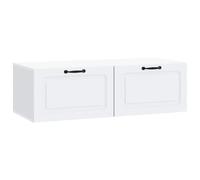 HETFTJN Mobile Porta TV da Muro Bianco 98x41x30cm in Legno Ingegnerizzato | Ottimizza lo spazio del tuo soggiorno con questa credenza sospesa dotata di 2 ante per contenere decoder e console.
